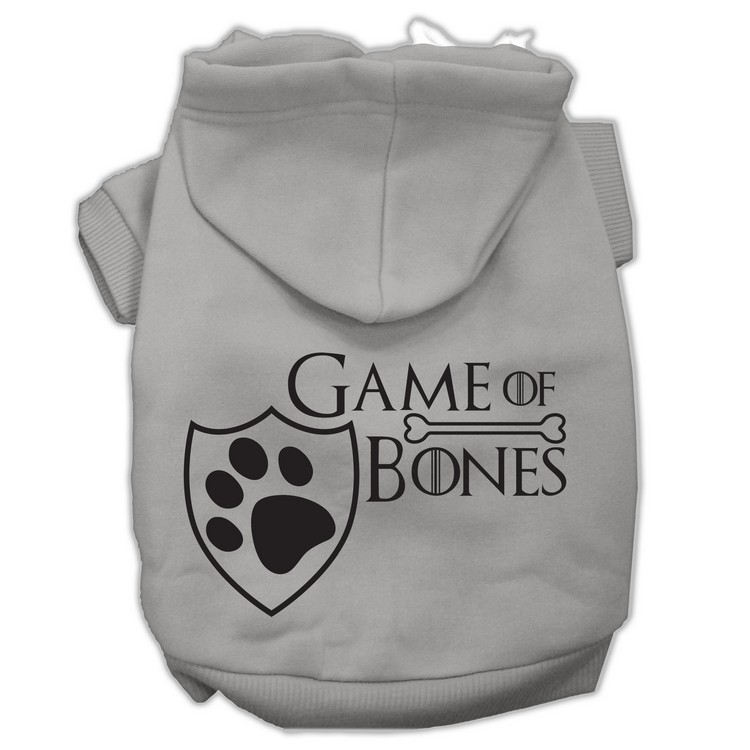 Game of Bones Screenprint Dog Hoodie Grey XXXL